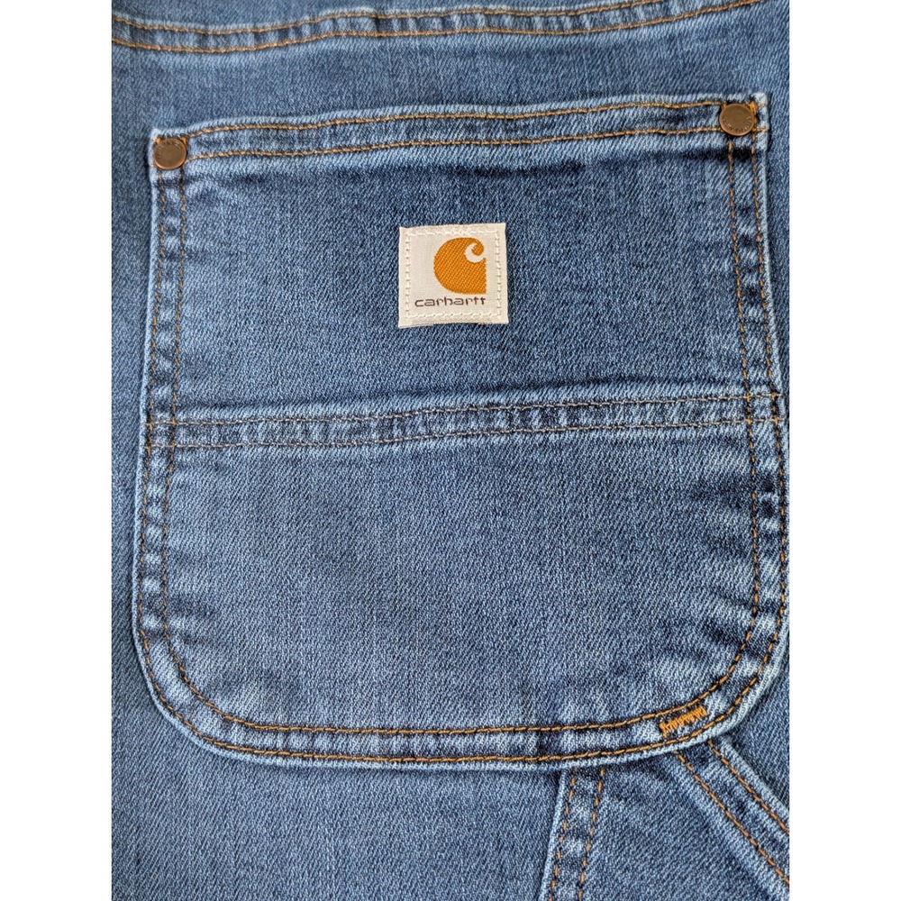 Carhartt Rugged Flex Relaxed Fit Double Front Jeans Womens 18 Tall Blue NWT - Picture 11 of 16